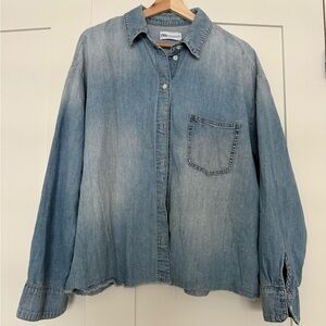 Zara Blue Denim Button Down Shirt -Oversized